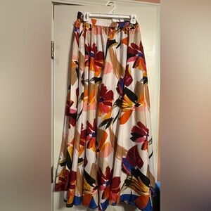 Cato Red and Orange Maxi A-Line Skirt